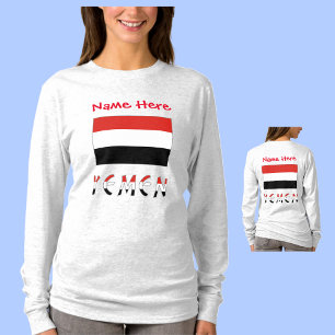 Jemen och Yemeni Flagga Red Personalization Women' T Shirt