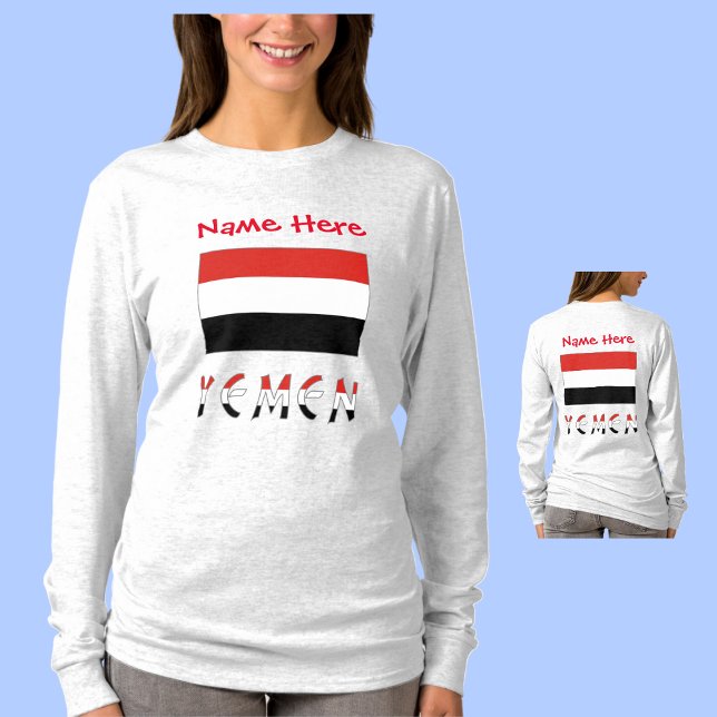 Jemen och Yemeni Flagga Red Personalization Women' T Shirt (Skapare uppladdad)