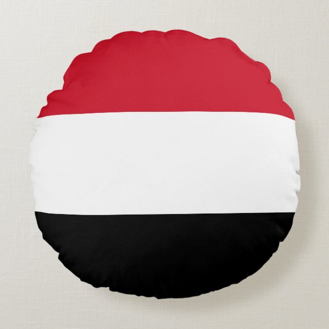 Jemens flagga rund kudde (Framsidan)
