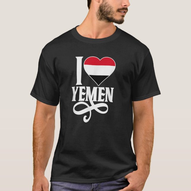 Jemens pride I kärlek Jemen flagga t shirt (Framsida)