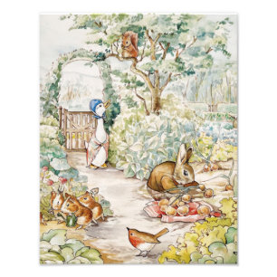 Jemima Puddle Anka i Mc Gregors Garden Fototryck