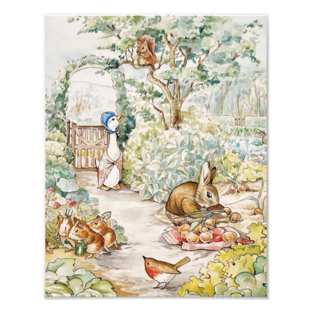 Jemima Puddle Anka i Mc Gregors Garden Fototryck (Framsidan)