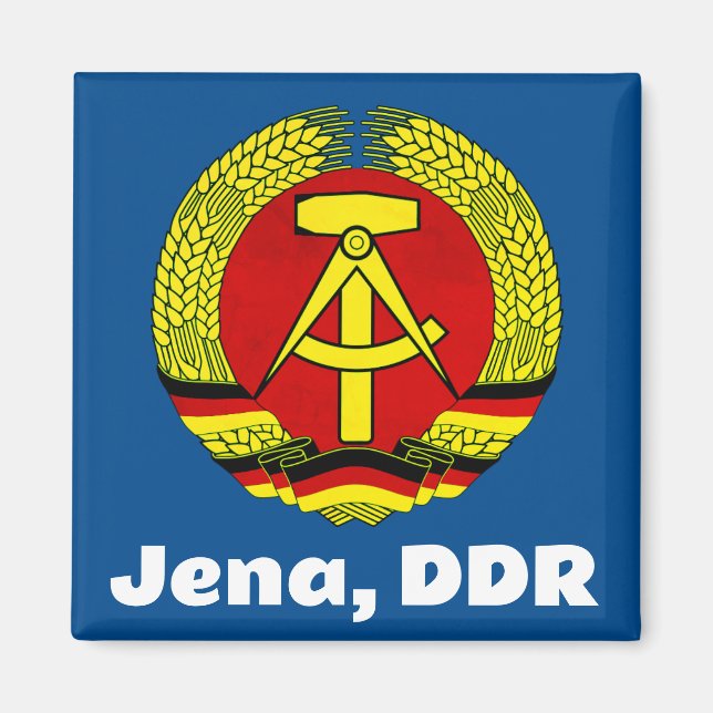 Jena, DDR, Jena, Tyskland (Öster German GDR Ossi) Magnet (Framsidan)