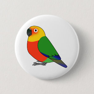 Jenday conure parrot tecknad teckning knapp