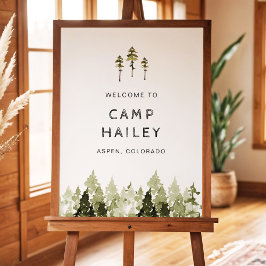 JENNA Gräs Träd Mountain Skogen Camp Bachelorette Poster
