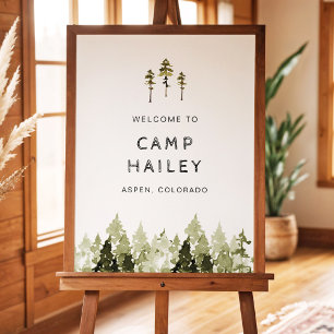 JENNA Gräs Träd Mountain Skogen Camp Bachelorette Poster