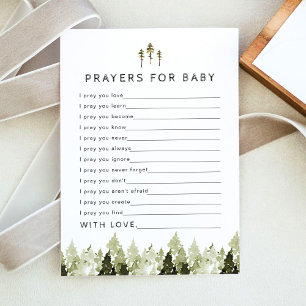 JENNA Mountain Gräs Prayers for Baby Card Inbjudningar