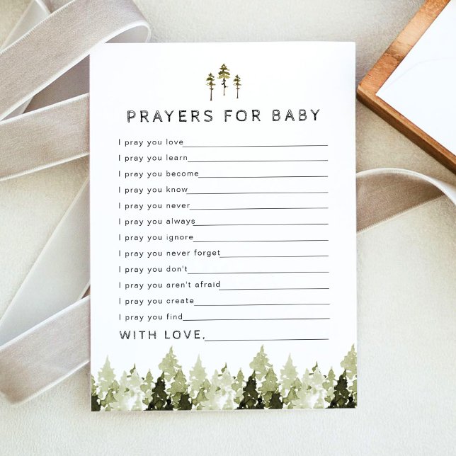 JENNA Mountain Gräs Prayers for Baby Card Inbjudningar (Skapare uppladdad)