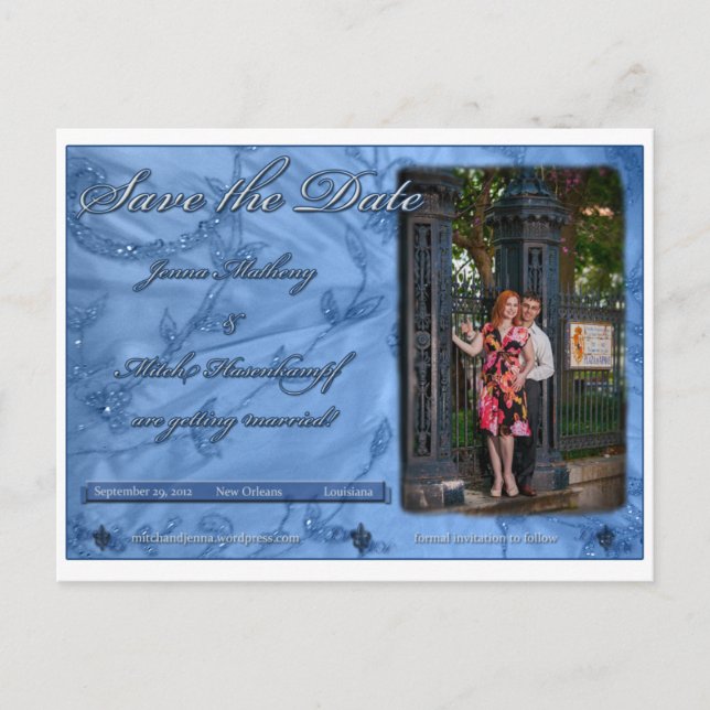Jenna och Mitch Spara datum Meddelande Vykort (Framsida)