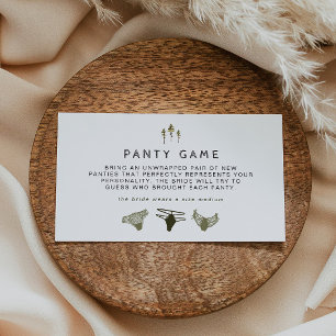 JENNA Rustic Gräs Bachelorette Panty Game Biljett