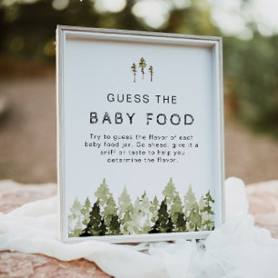JENNA Rustic Gräs gissar Baby Food Baby Shower Poster
