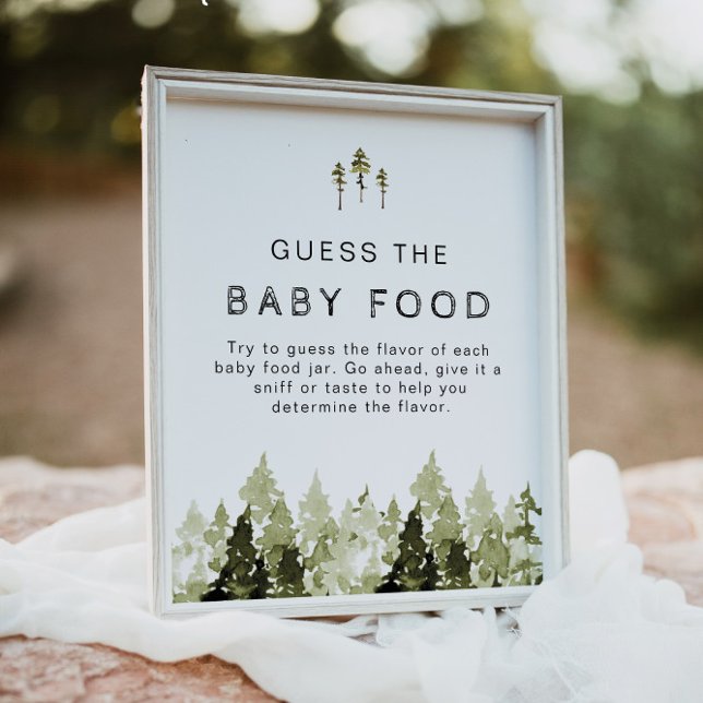 JENNA Rustic Gräs gissar Baby Food Baby Shower Poster (Skapare uppladdad)