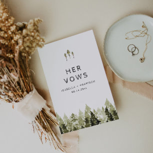 JENNA Rustic Gräs Hennes Bröllop Vow Bok Card Kort
