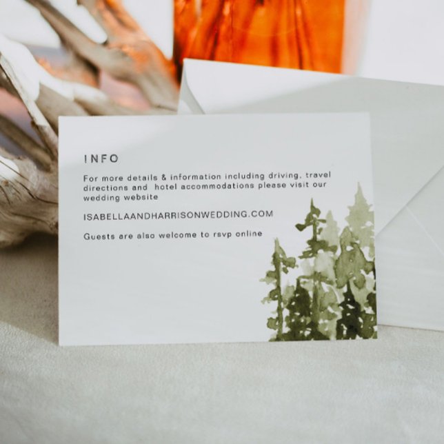 JENNA Rustic Gräs Träd Bröllop informationskort Inbjudningar (Skapare uppladdad)