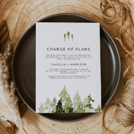 JENNA Rustic Watercolor Bröllop, ändring av planer Inbjudningar