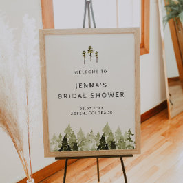 JENNA Rustik Tallrik Bröllopsdusch Välkommen Poster