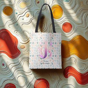 Jennas graciösa blomsterinitialer Design - J Tygkasse