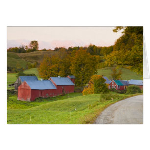 Jenne Farm i Woodstock, Vermont. Höst. Hälsningskort