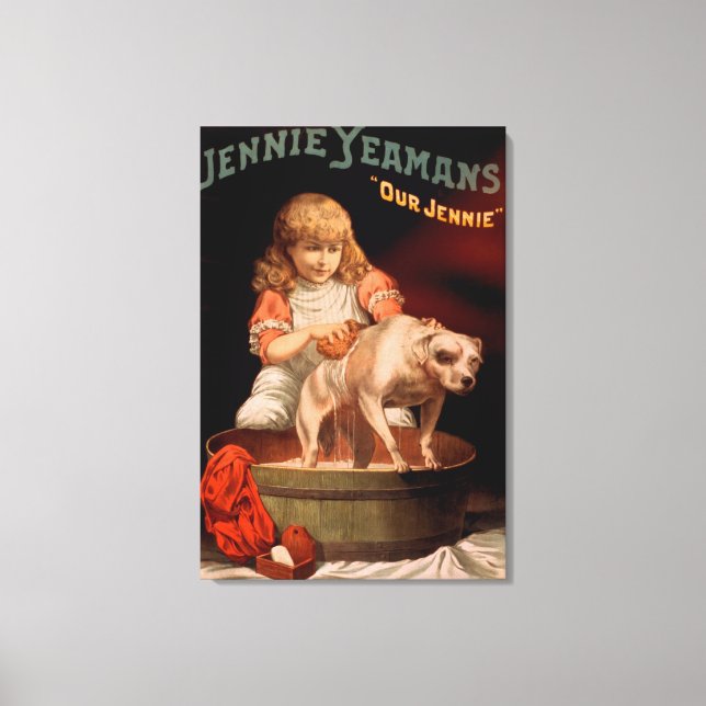 Jennie Yeamans "Vår Jennie Girl" Tvättar Hund Canvastryck (Framsida)