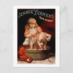 Jennie Yeamans "Vår Jennie Girl" Tvättar Hund Vykort