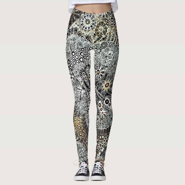 Jennifer designdamasker leggings (Framsida)