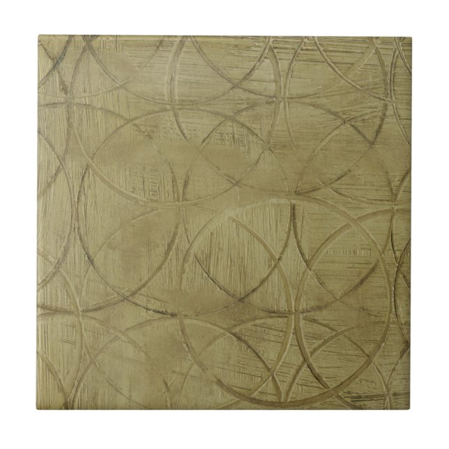 Jennifer Goldbergers målning av länkade cirklar Kakelplatta (Framsidan)