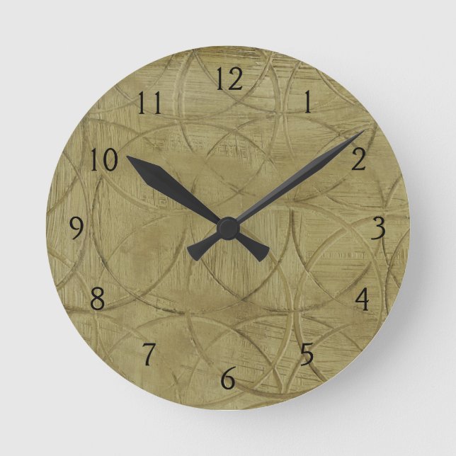 Jennifer Goldbergers målning av länkade cirklar Rund Klocka (Framsida)