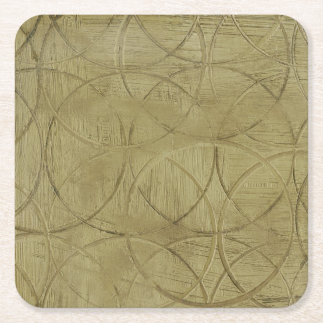 Jennifer Goldbergers målning av länkade cirklar Underlägg Papper Kvadrat (Framsidan)