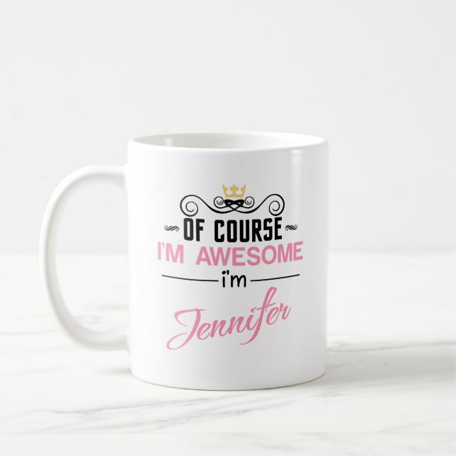 Jennifer, jag är Fantastisk Namn Kaffemugg (Vänster)