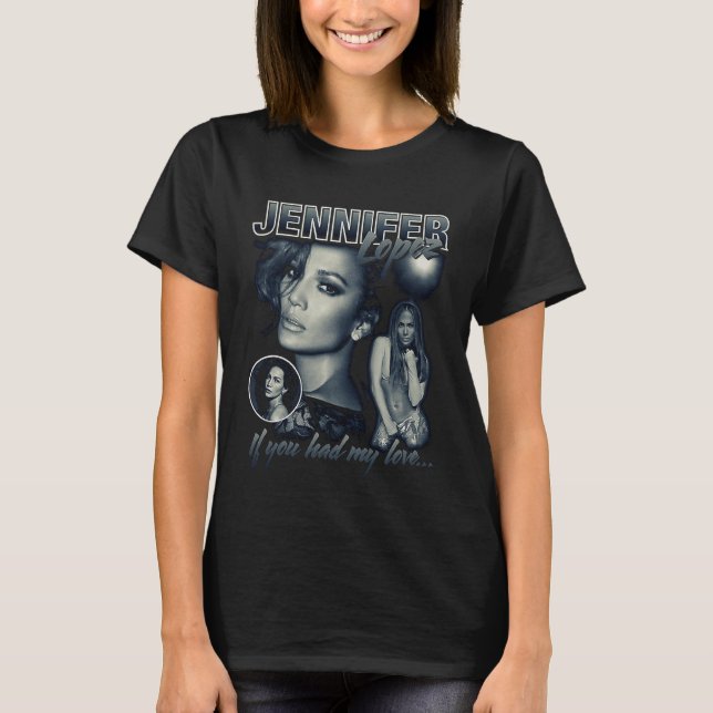Jennifer Lopez Bootleg Portrait T Shirt (Framsida)