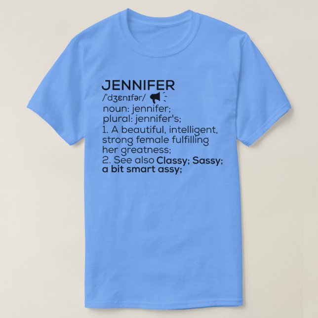 Jennifer Namn Definition Jennifer Female Namn T Shirt (Design framsida)
