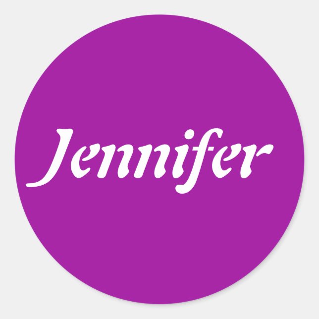 Jennifer Namn Template Runt Klistermärke (Framsida)