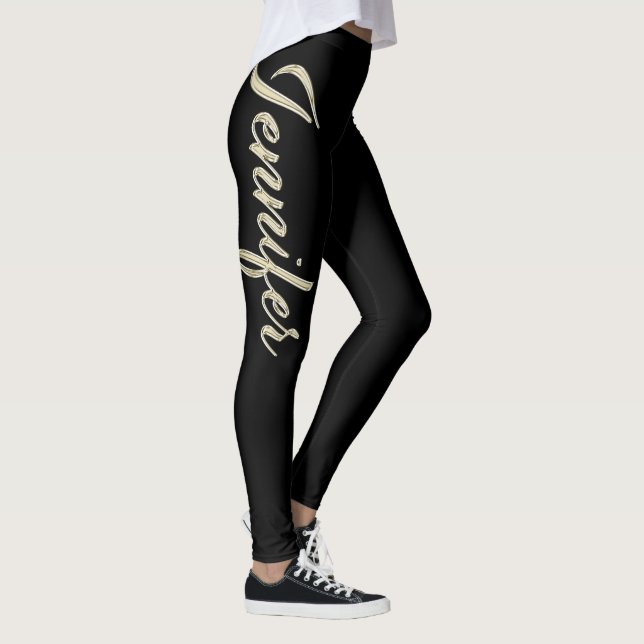 Jennifer white gold Handwriting Hose Leggings (Höger)
