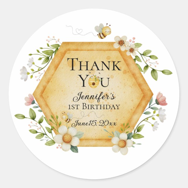 Jennifers söta lilla bin etikett för en tjänst (Framsida)