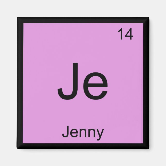 Jenny Namn Chemistry Inslag Periodic Bord Magnet (Framsidan)