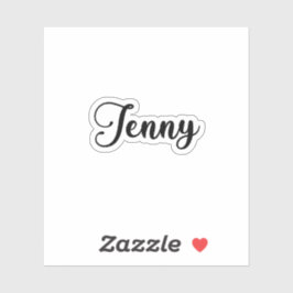 Jenny Namn - Handskriven calligrafi Klistermärken