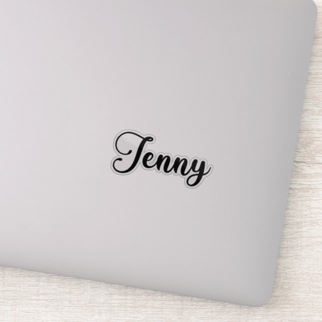 Jenny Namn - Handskriven calligrafi Klistermärken (Detalj)