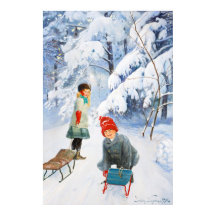 Jenny Nyström Children sledding 1910 Winter XL