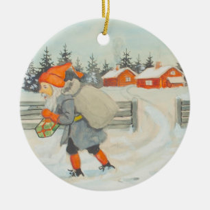 Jenny Nystrom - den gamla svenska julillustratione Julgransprydnad Keramik