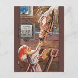 Jenny Nyström jul Tomte Brownie-häst Helg Vykort