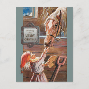 Jenny Nyström jul Tomte Brownie-häst Helg Vykort