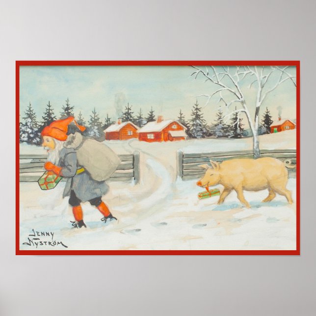 Jenny Nystrom - julillustration på svenska Poster (Framsidan)
