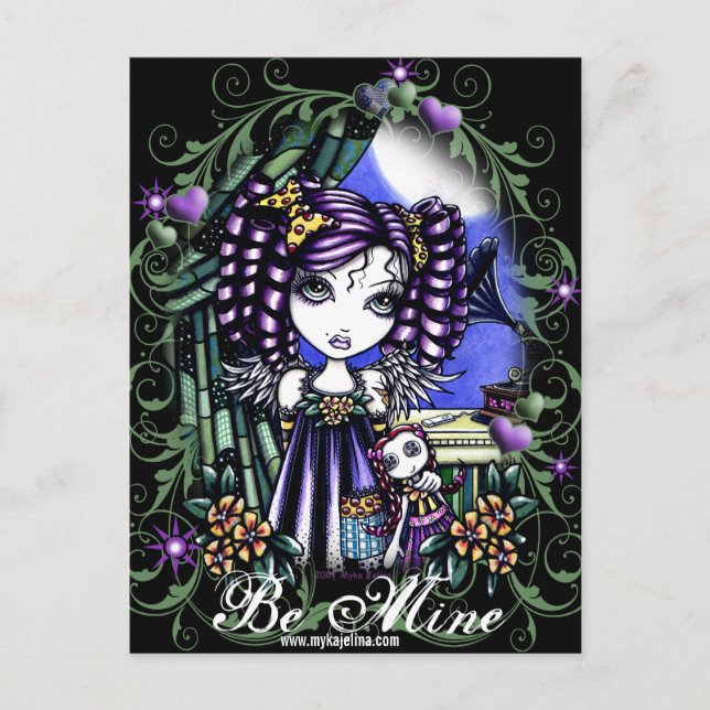 "Jenny" Rag Doll Valentines Day Angel Postcard Helg Vykort (Framsida)