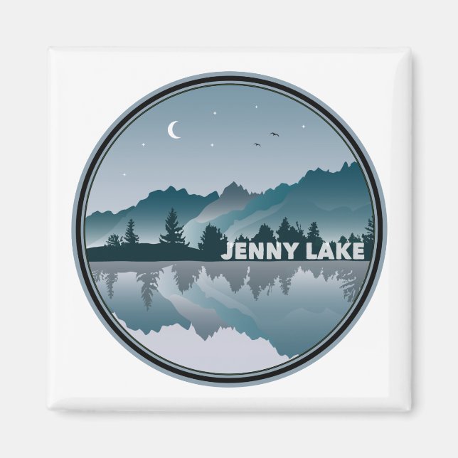Jenny Sjö Grand Teton nationalpark Reflection Magnet (Framsidan)