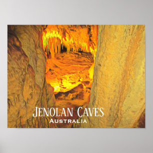 Jenolan Caves kalkstensgrottor Australien Poster