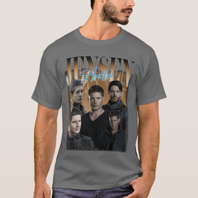 Jensen Ackles Bootleg Vintage T Shirt (Framsida)