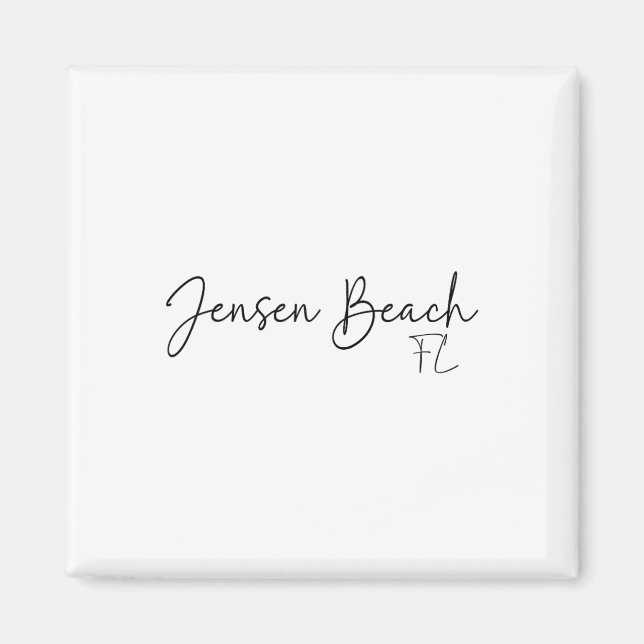 Jensen Beach Florida Retro Ca Magnet (Framsidan)