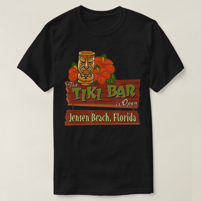 Jensen Beach Florida Tiki Pub T Shirt (Design framsida)