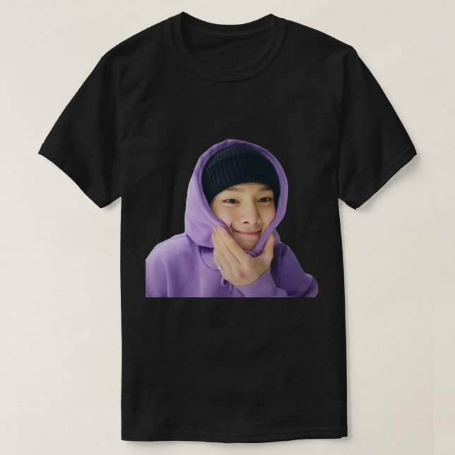 Jeongin Stray Kids Funny Cute Meme Sticker T Shirt (Design framsida)