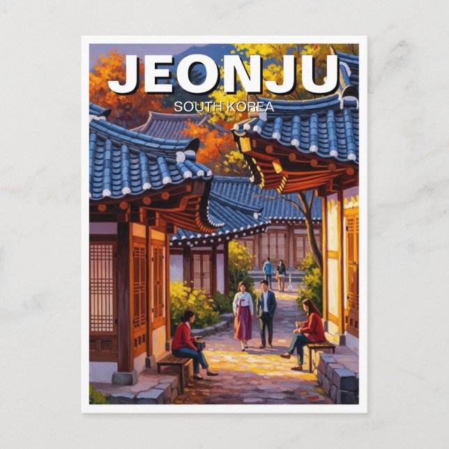 Jeonju Hanok byn Sydkorea Vykort (Framsida)